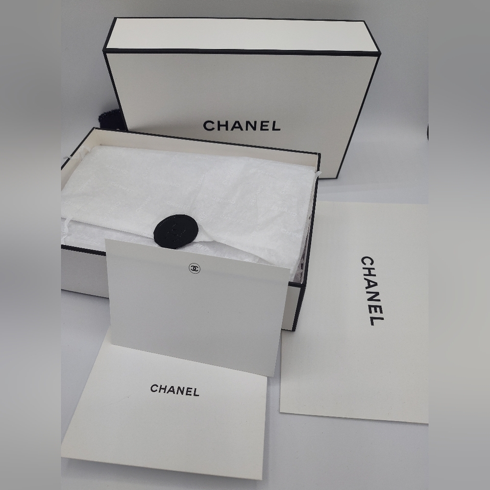 CHANEL Large Boutique Gift Box Set w/ Ribbon, Cards & Tissue | Luxe Storage
